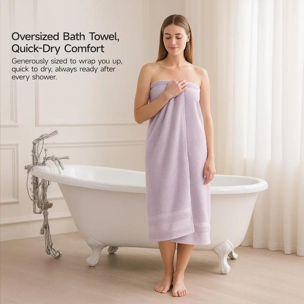 100% Cotton Bath Towels Set of 2, Extra Large Bath Sheets 35 X 70 Inches, 800 GSM, Quick Dry, Ultra Soft & Super Absorbe