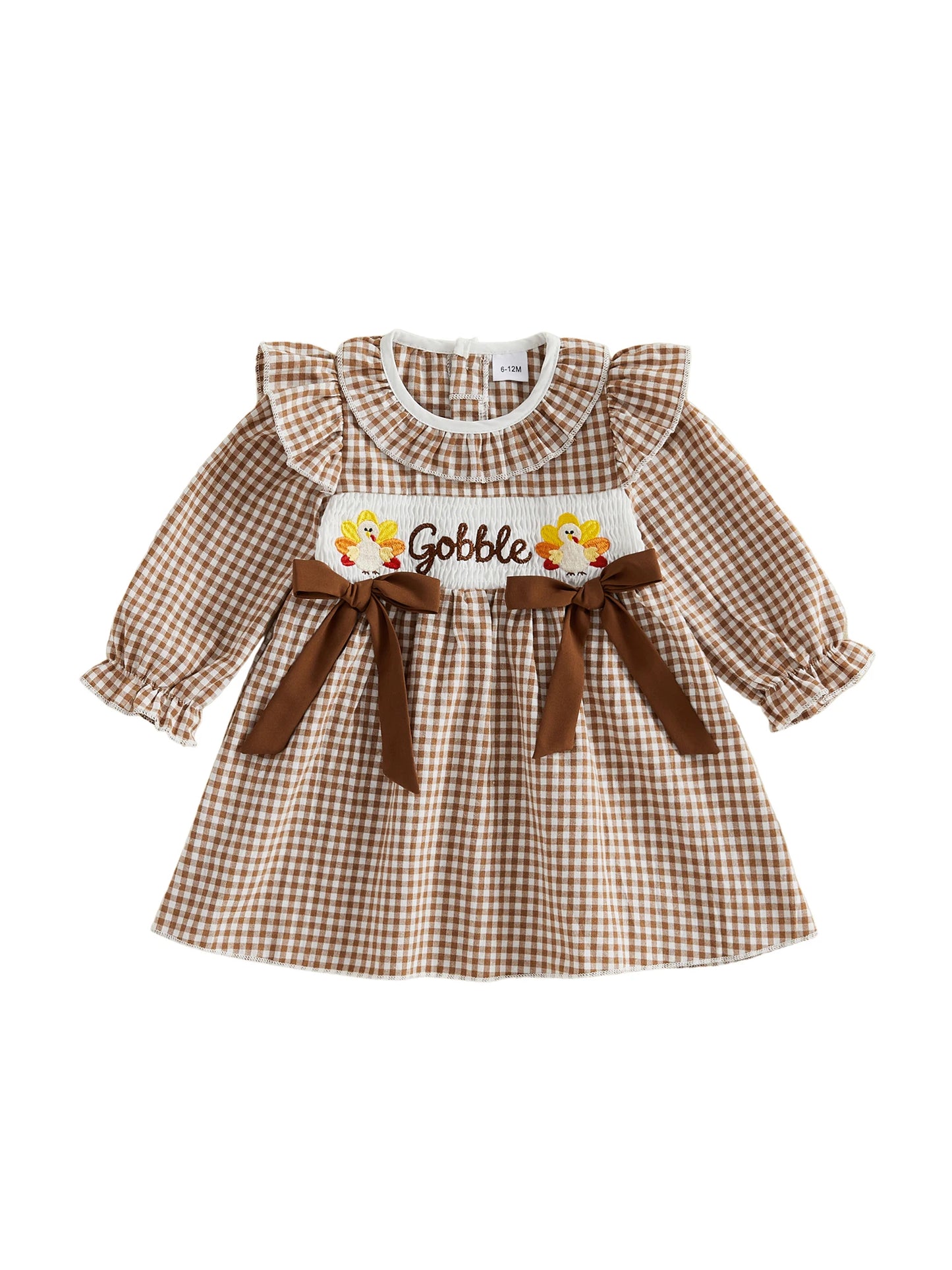 Toddler Thanksgiving Dress With Long Sleeve Round Neck