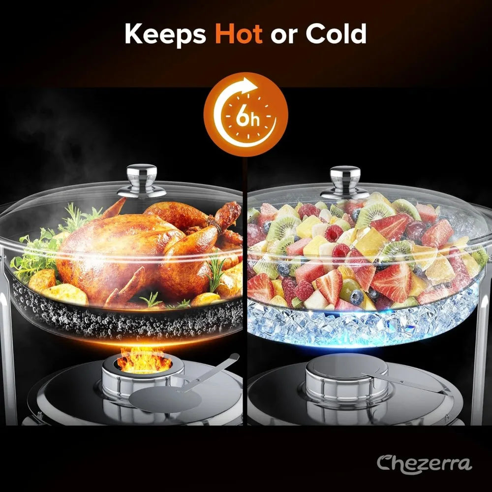 Stainless Steel Chafing Dish Set With Lid Holder For Buffet Events