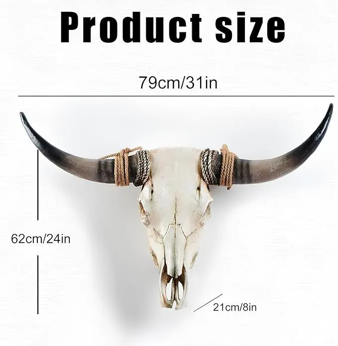 2025 New Arrival: Rustic Style Bull Skull, Large Longhorn Bull Skull, Handmade Western Decor, Wall Art for Men's Spaces