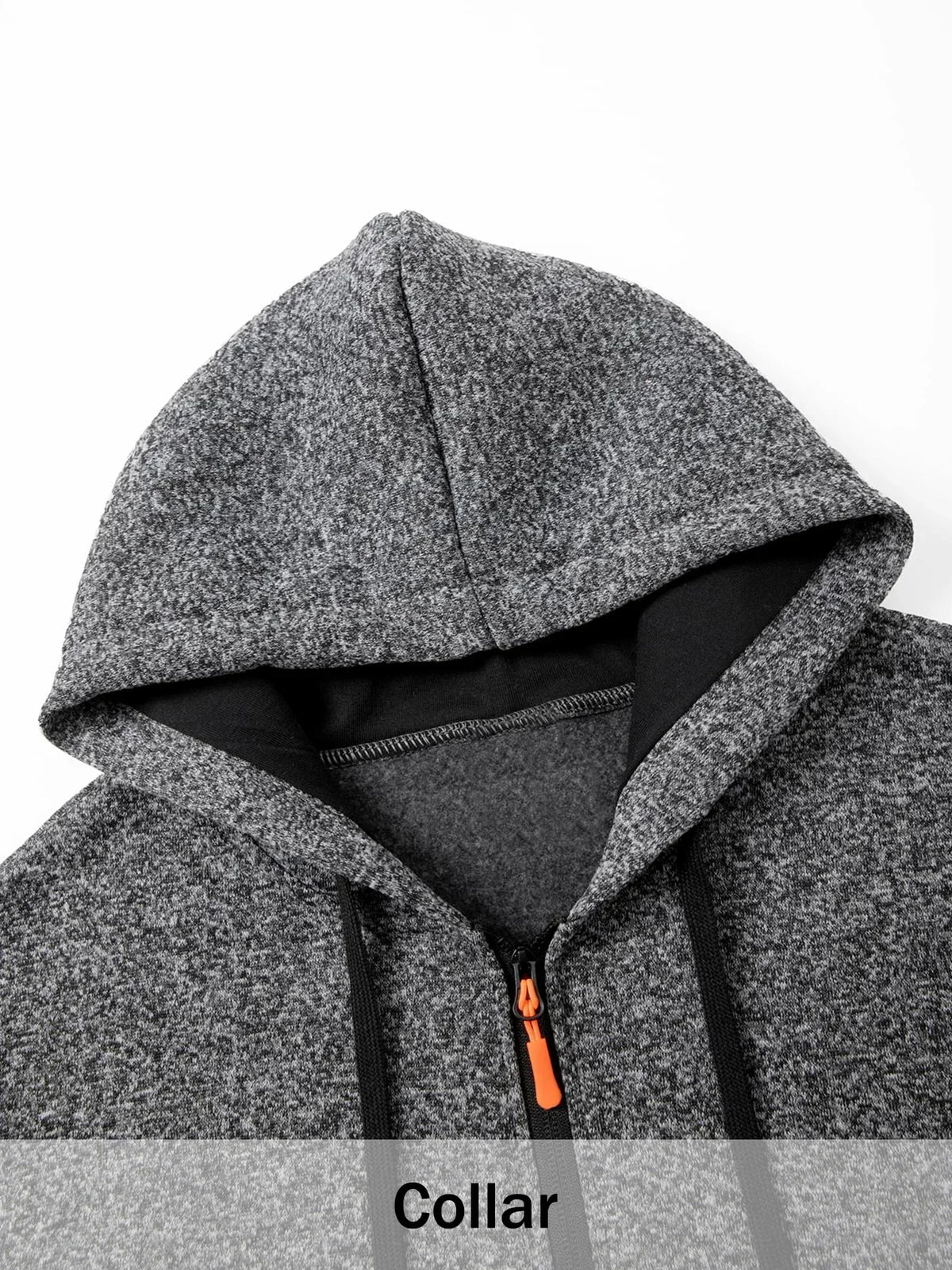 Men's Fleece Lined Hooded Zip Jacket With Zipper Pockets for Casual Wear