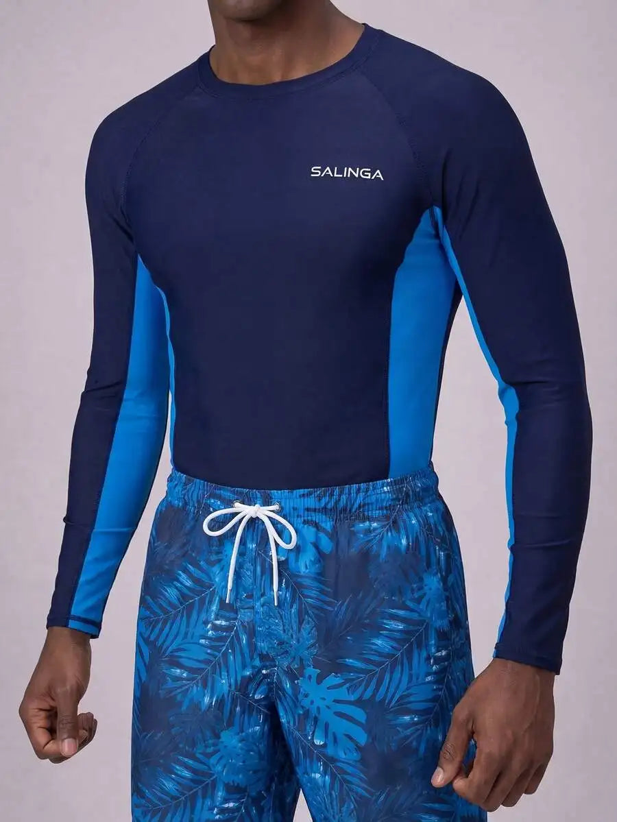 Mens Long Sleeve Rash Guard And Swim Shorts For Beachwear