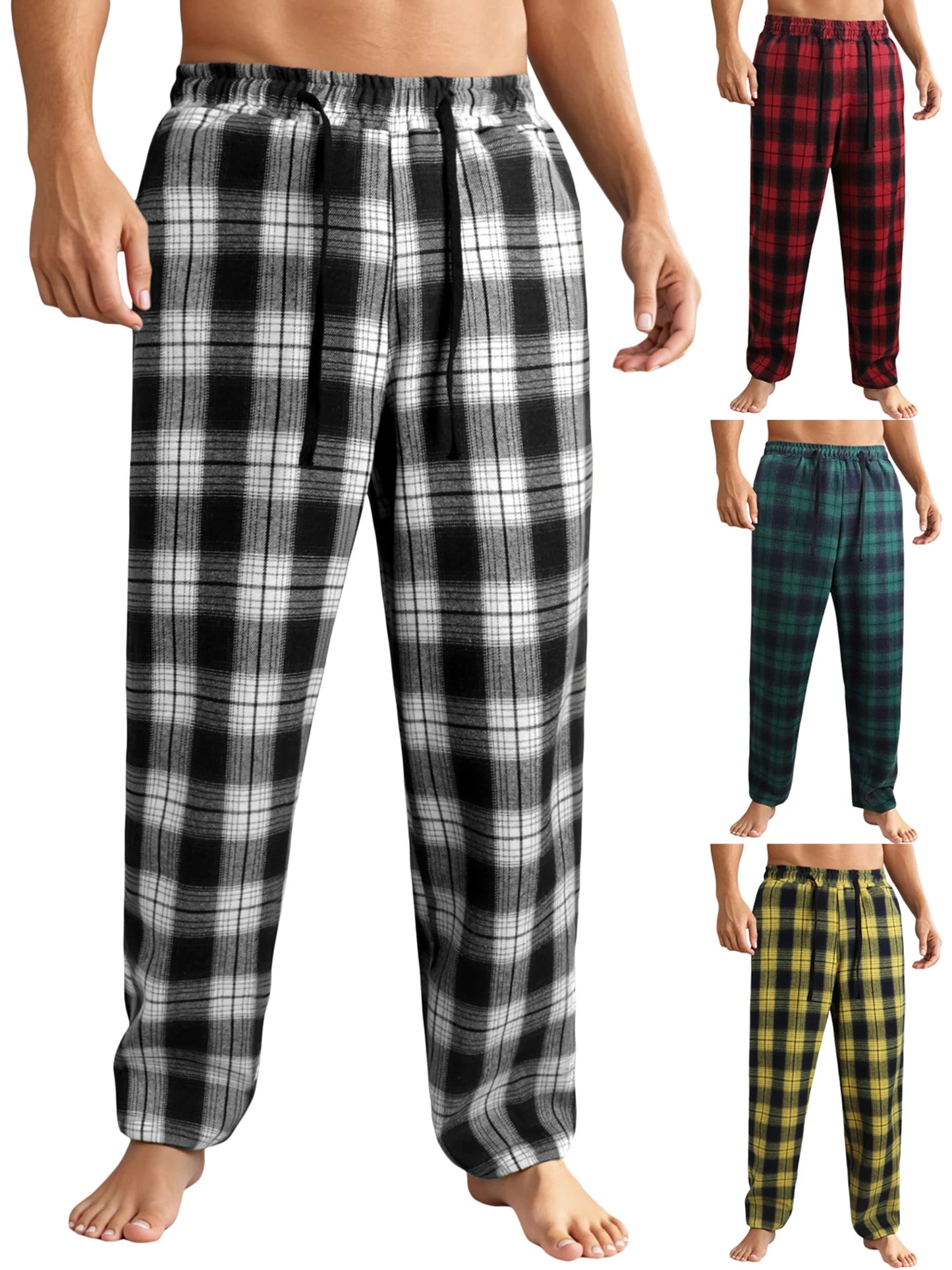 Guangdong CN Stylish Checkered Mens Lounge Pants With Drawstring