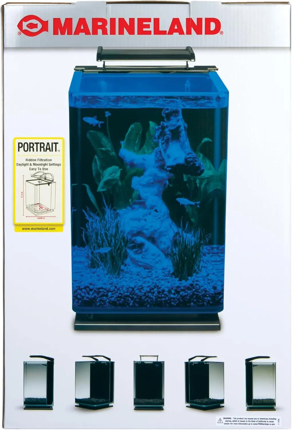 5 Gallon Glass LED Aquarium Kit with Hidden Filtration, Sleek Design and Dual Lighting