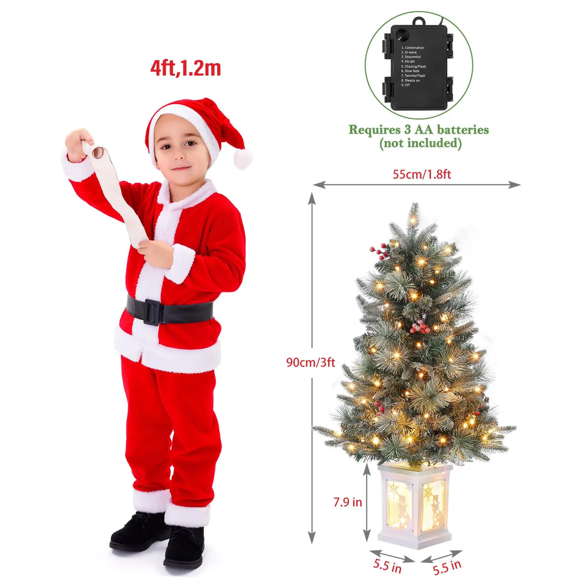 Prelit Artificial Christmas Tree With Led Lights And Timer