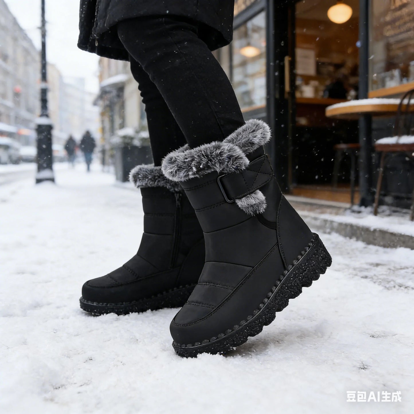 Womens Winter Snow Boots Faux Fur Ankle Boots