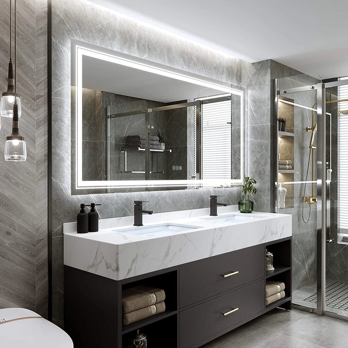 Dimmable Wisfor Anti-Fog Backlit LED Bathroom Mirror