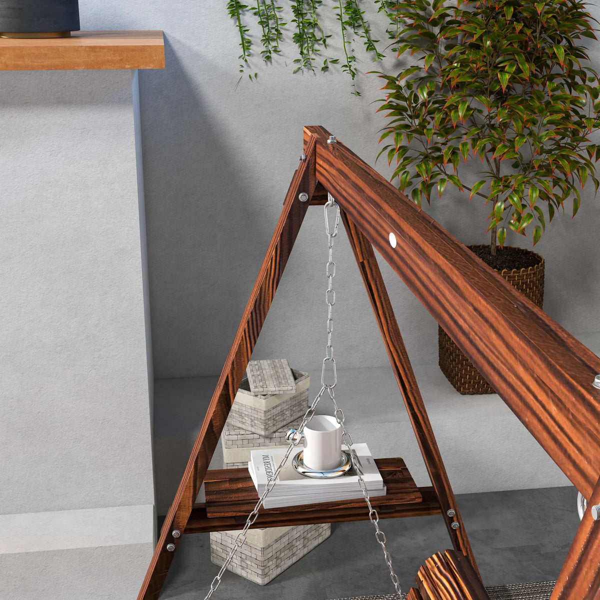 Outsunny Comfortable Outdoor Porch Swing Chair With Stand