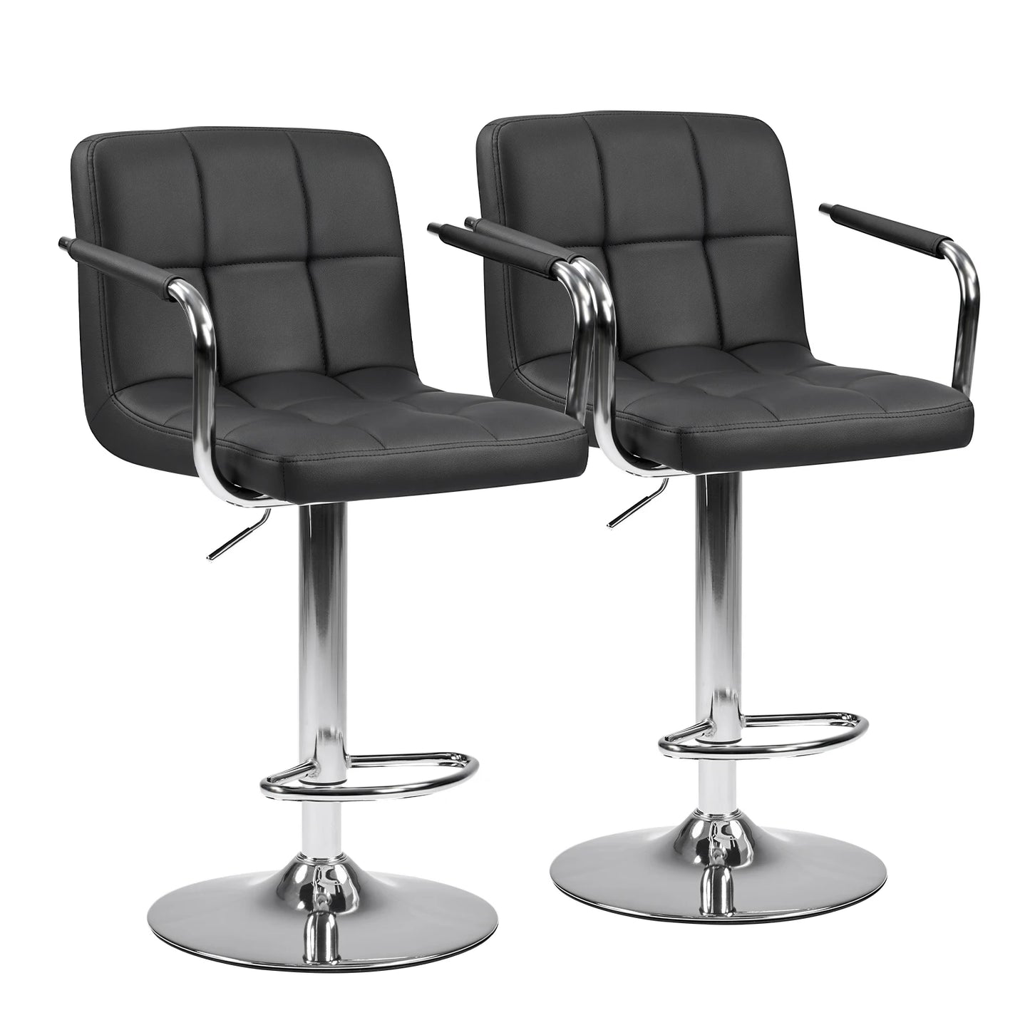 JHK Ergonomic Padded Armrests PU Leather Adjustable Swivel Office Chair Counter Height Thickened Seat Cushion with Back Chair