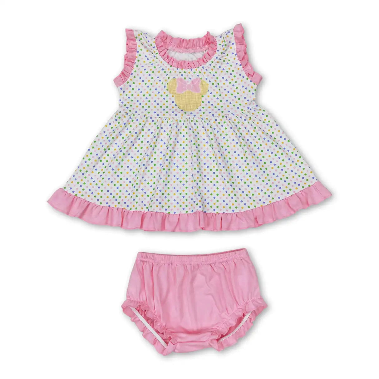 Sibling Baby Girls Flowers Tunic Top Bummies Outfits Sets
