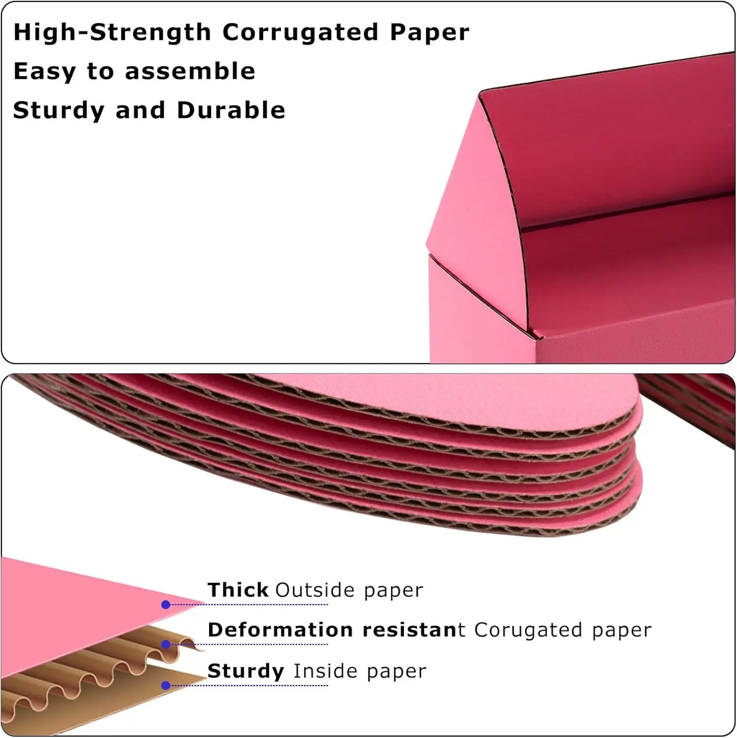 50pcs Christmas Pink Shipping Boxes Bulk 6x4x2 Inch Small Corrugated Cardboard Mailer Boxes for Small Business Gifts Jewelry