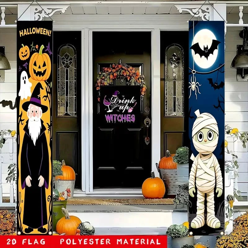 New Halloween Couplets, Ghost Festival Banners, Outdoor Courtyard Festive Event Party Atmosphere Background Decorations
