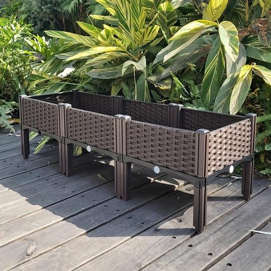 Plastic Raised Garden Bed With Legs Planter Indoor Outdoor
