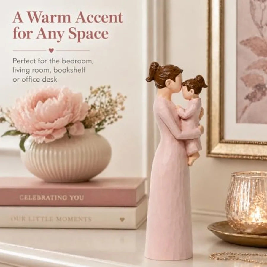Mother And Daughter Figurine Statue Gift, Hand Painted Family Keepsake
