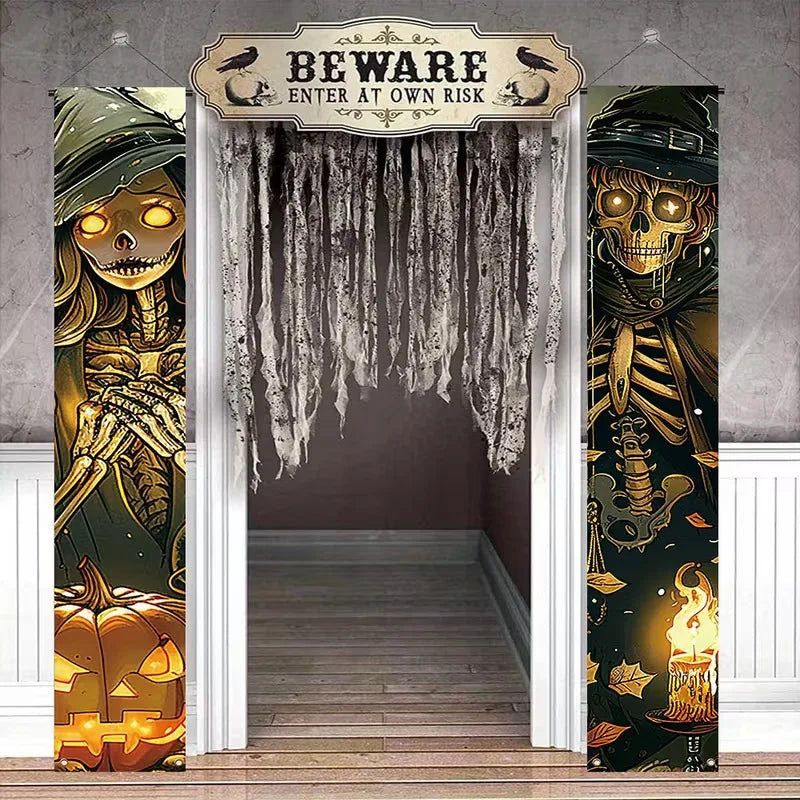 New Halloween Couplets, Ghost Festival Banners, Outdoor Courtyard Festive Event Party Atmosphere Background Decorations