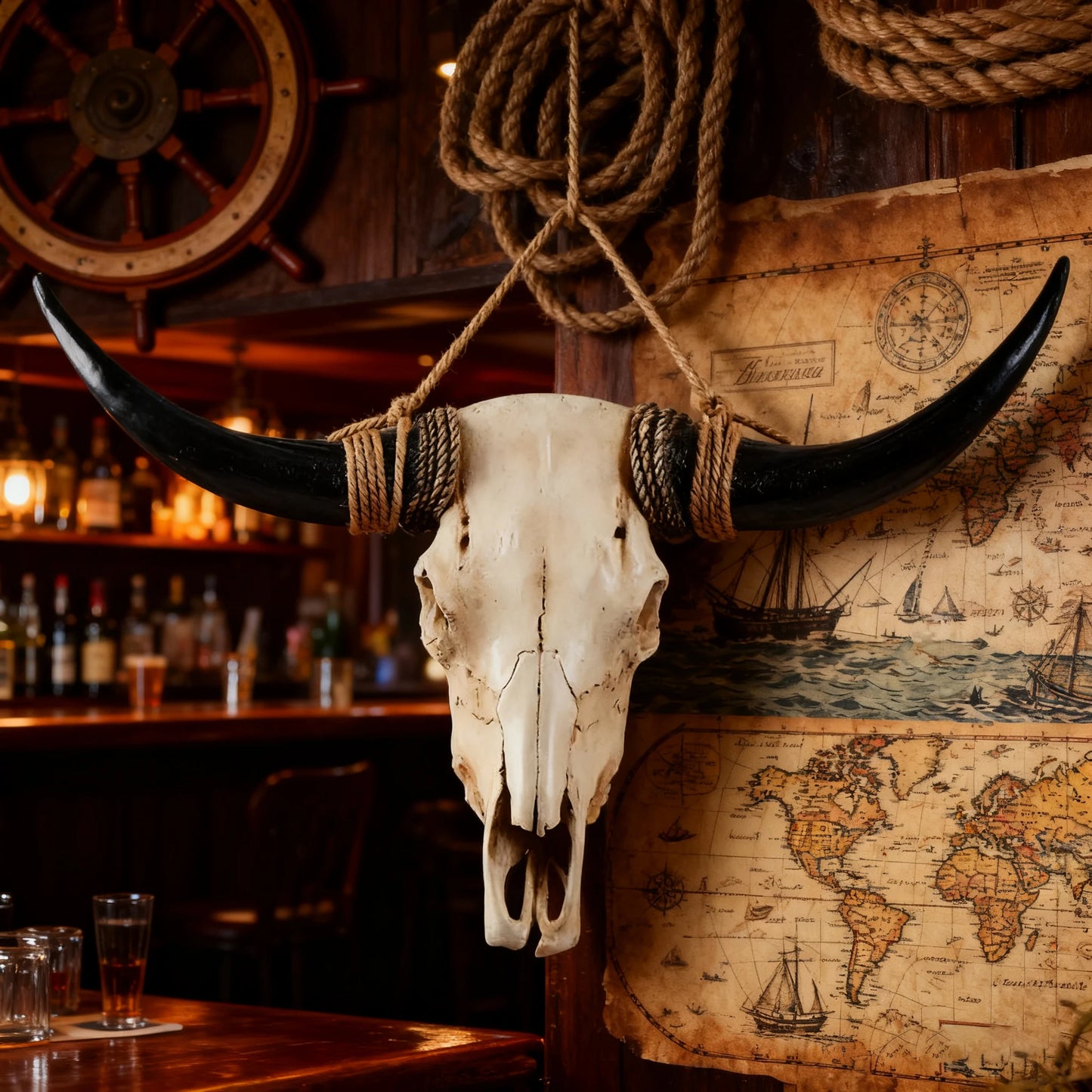 2025 New Arrival: Rustic Style Bull Skull, Large Longhorn Bull Skull, Handmade Western Decor, Wall Art for Men's Spaces