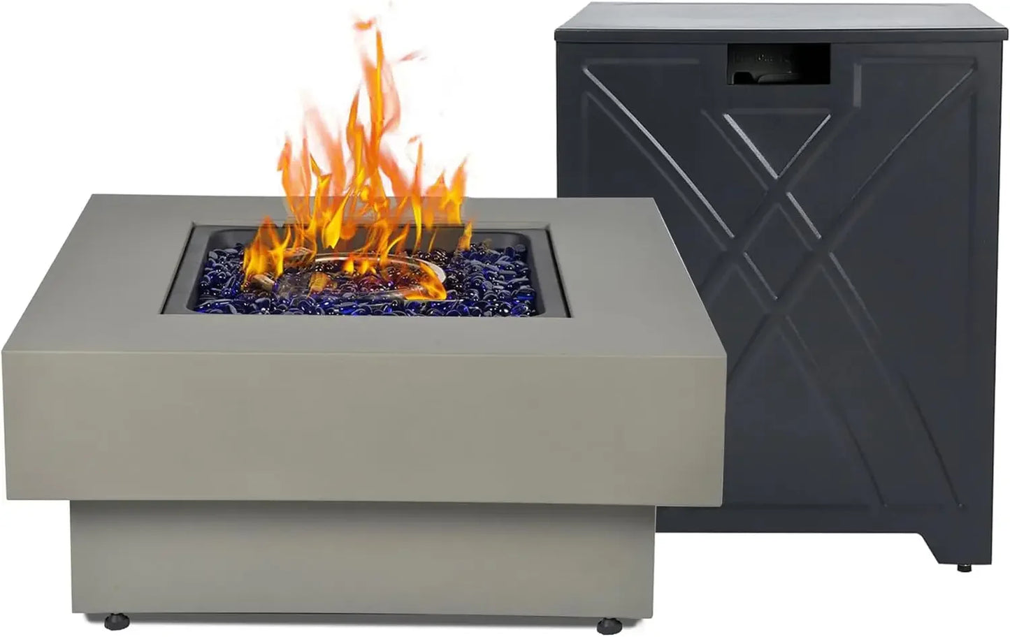 Outdoor Gas Fire Pit Table 50,000 BTU Convertible Propane Natural Gas