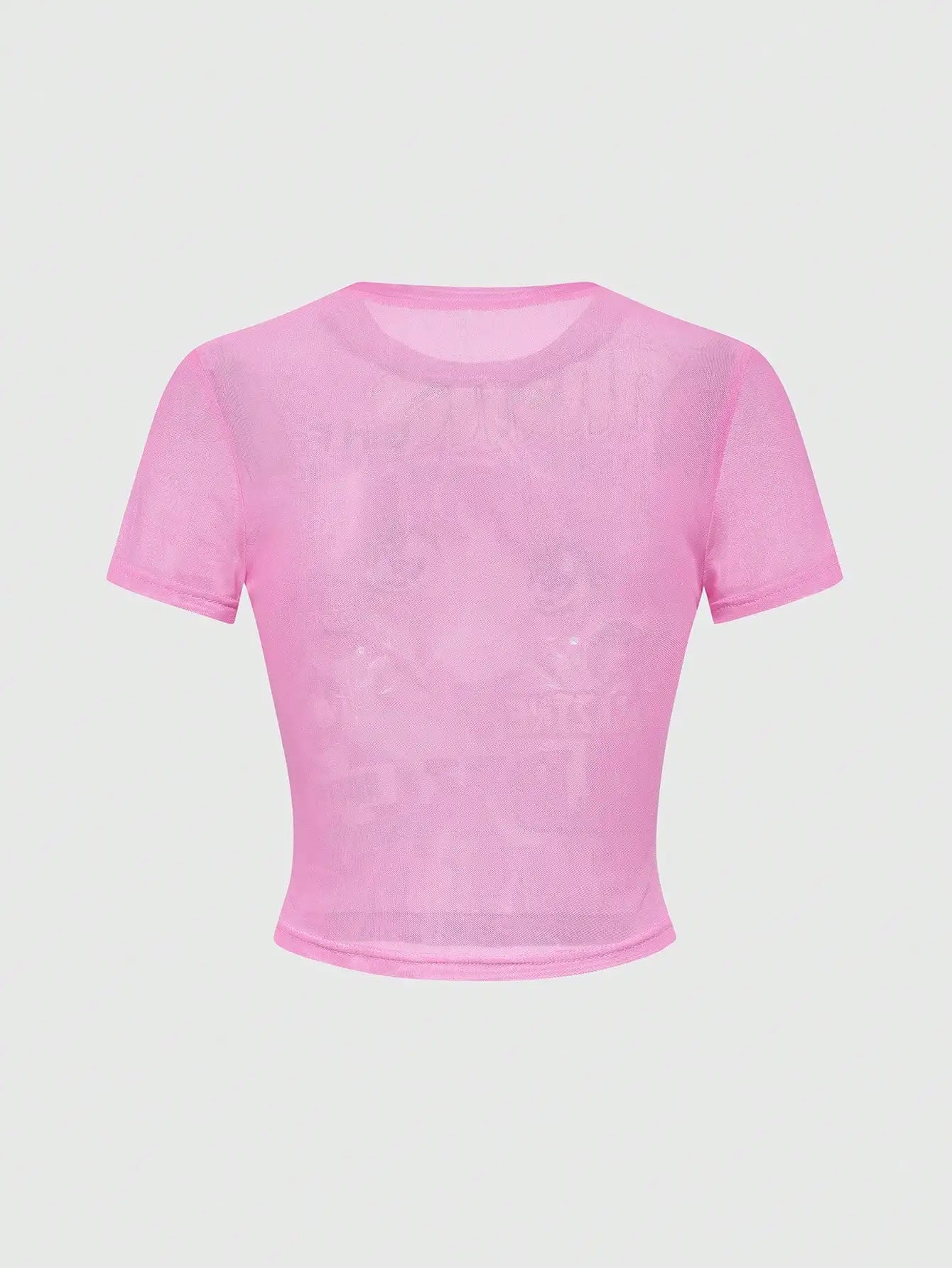 Women's Anime Manga Graphic Crop Top, Short Sleeve, Sheer Mesh, Y2K Style