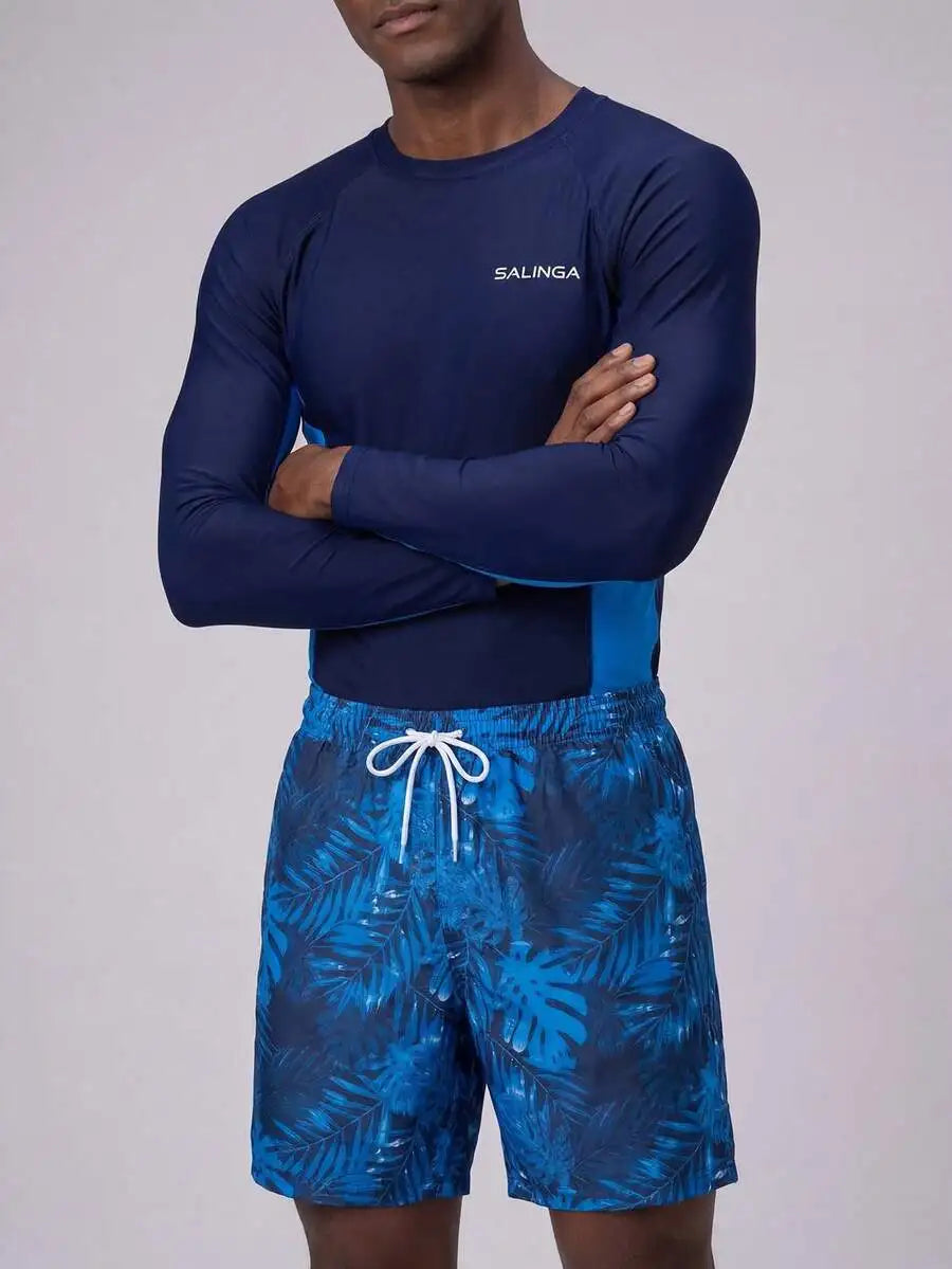 Mens Long Sleeve Rash Guard And Swim Shorts For Beachwear