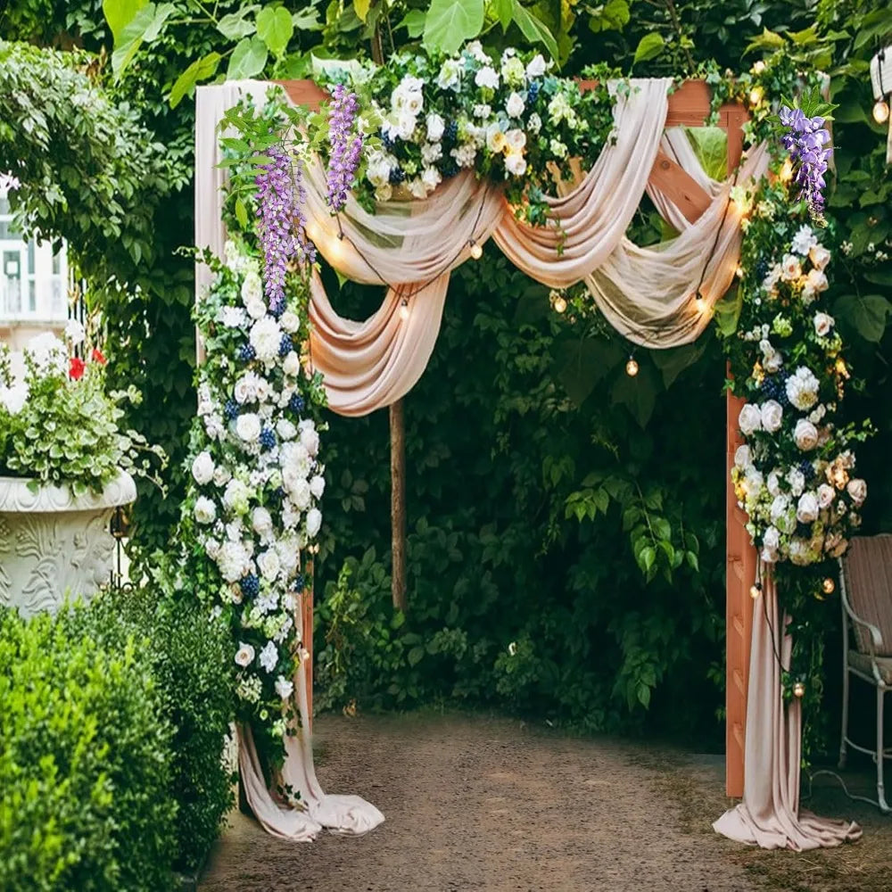 Wooden Garden Gazebo Arch with Decorative Roof and Climbing Frame