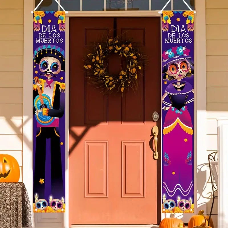 New Halloween Couplets, Ghost Festival Banners, Outdoor Courtyard Festive Event Party Atmosphere Background Decorations