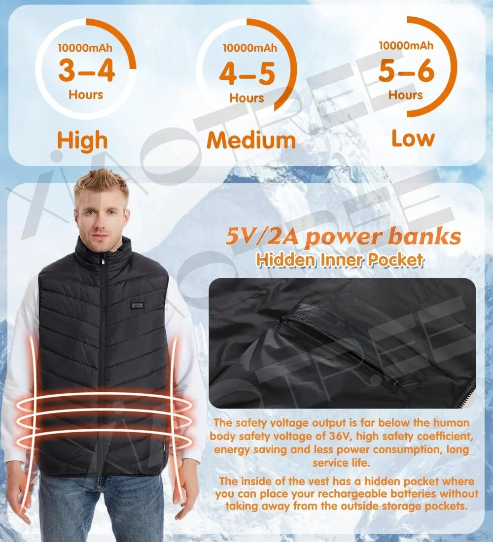 XIAOTREECN Heated Vest for Men and Women USB Thermal Jacket