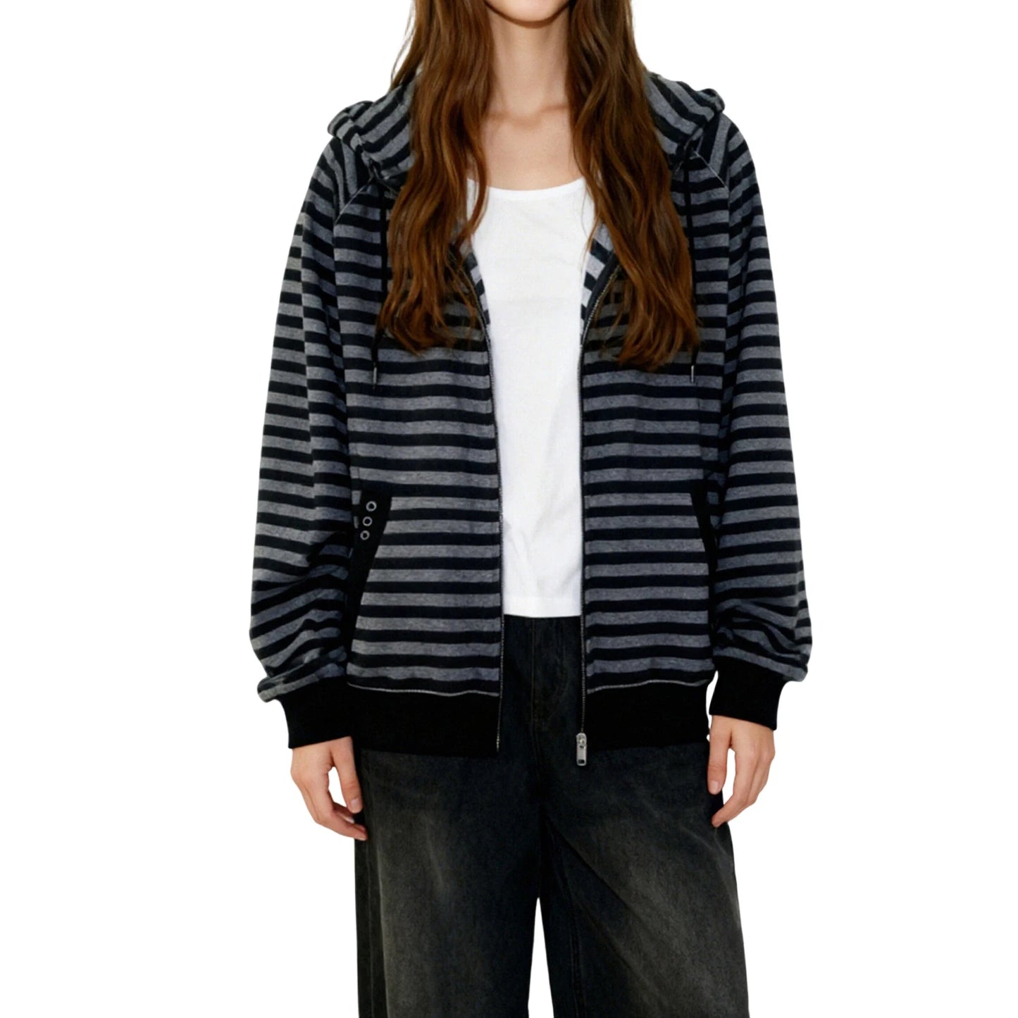 HiriginCN Women Lightweight Zip Up Hoodie With Pockets And Drawstring