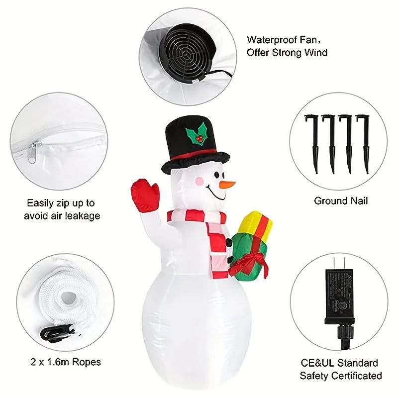Christmas Inflatable Snowman with Built In LED Light