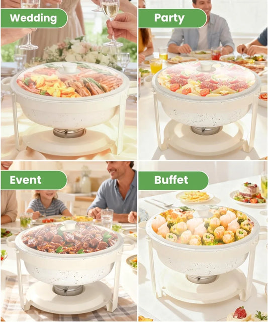 Maifanite-Coated Stainless Steel Chafing Dish Set