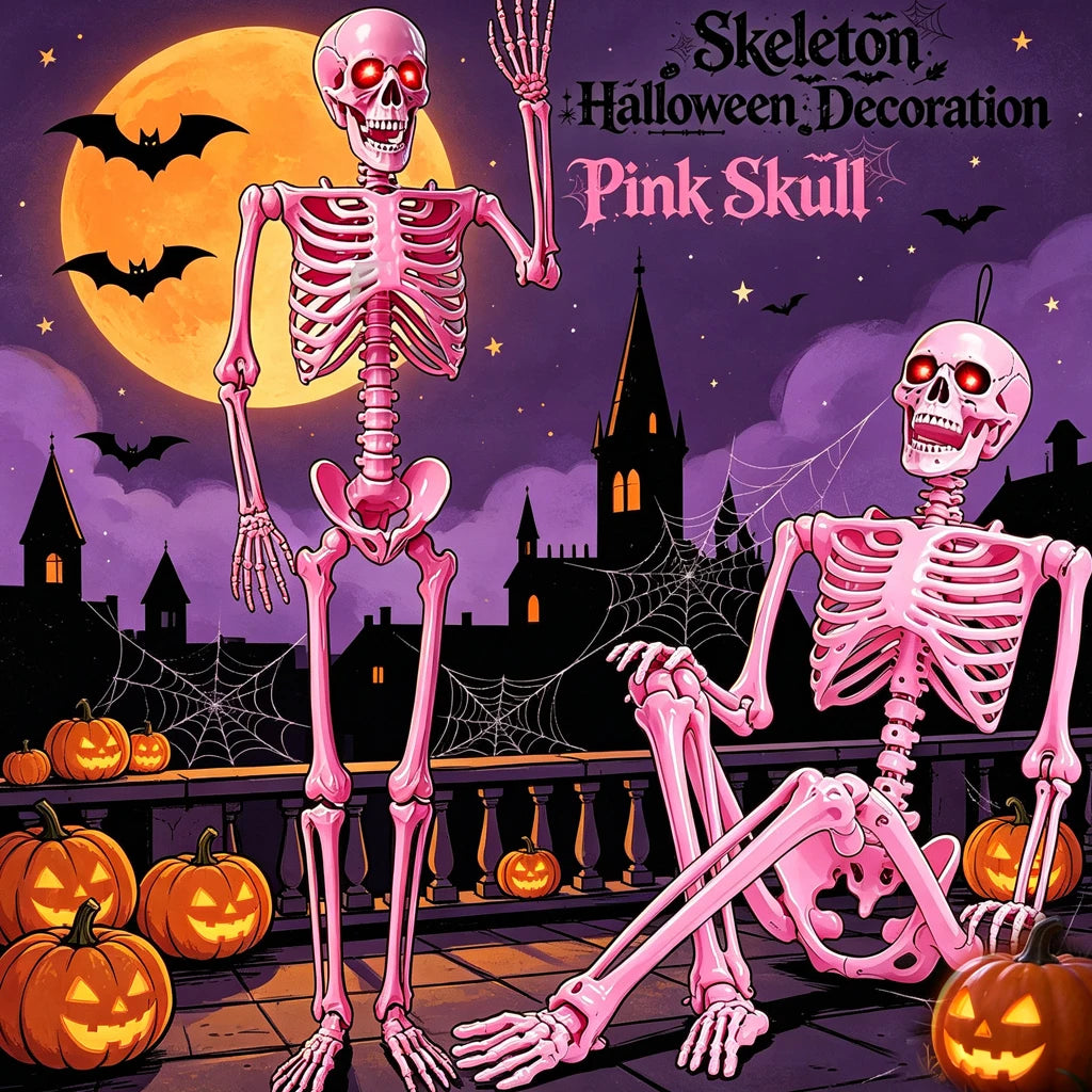 Sound Activated Posable Skeleton Decoration With Glowing Red LED Eyes