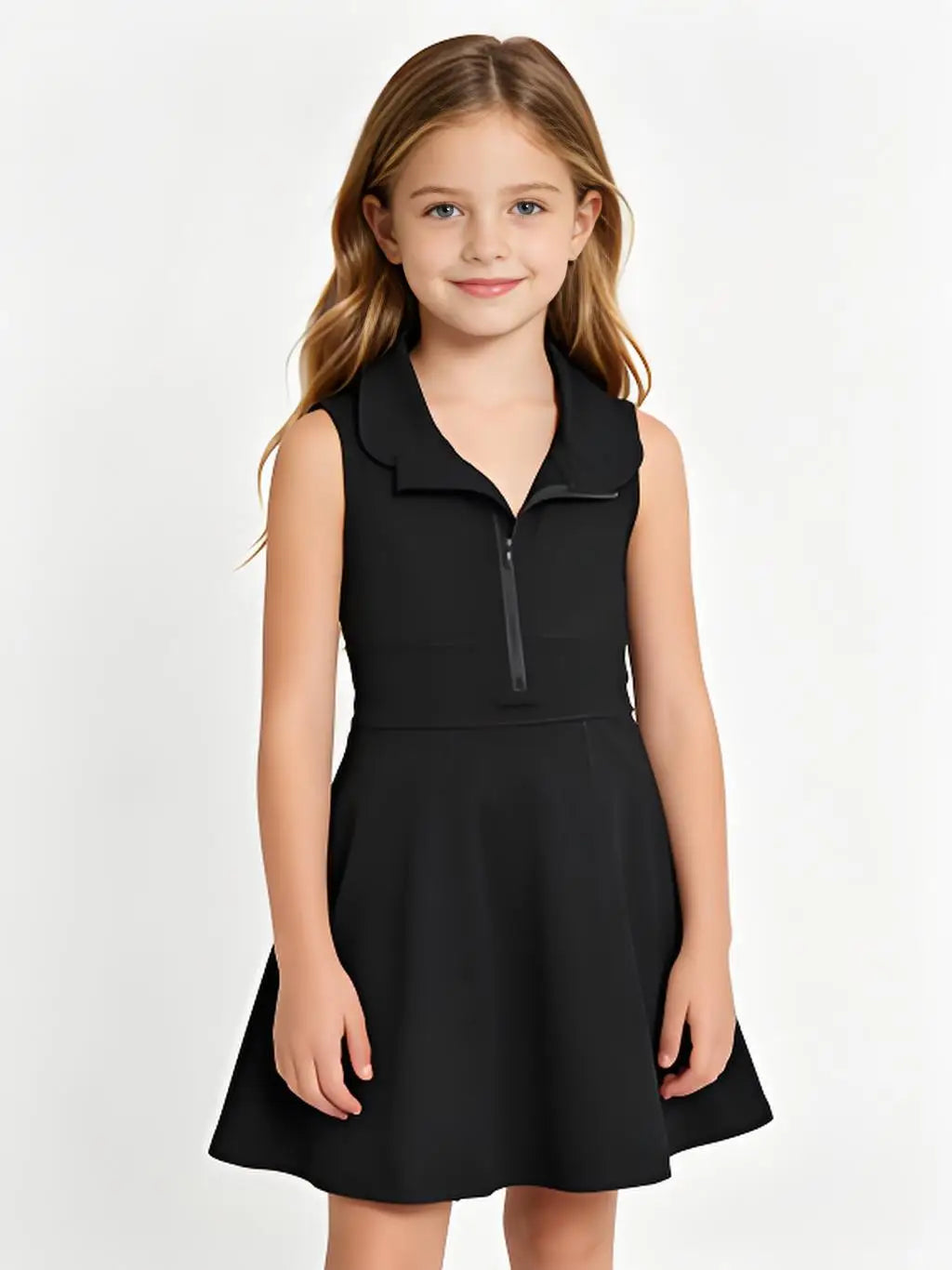 Girls Athletic Zip Activewear Dress Set For Workout And Play
