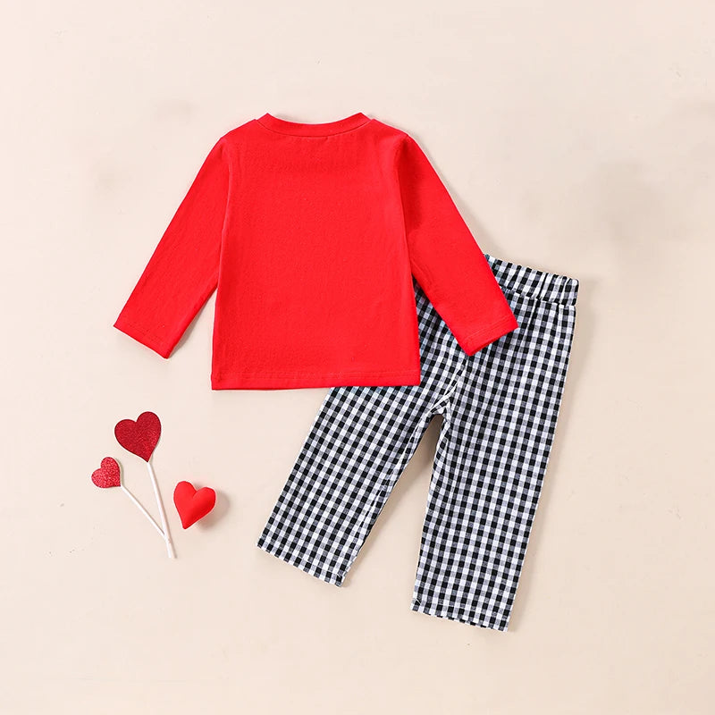 Pudcoco Unisex Two Piece Heart Pattern Outfit With Denim Shorts