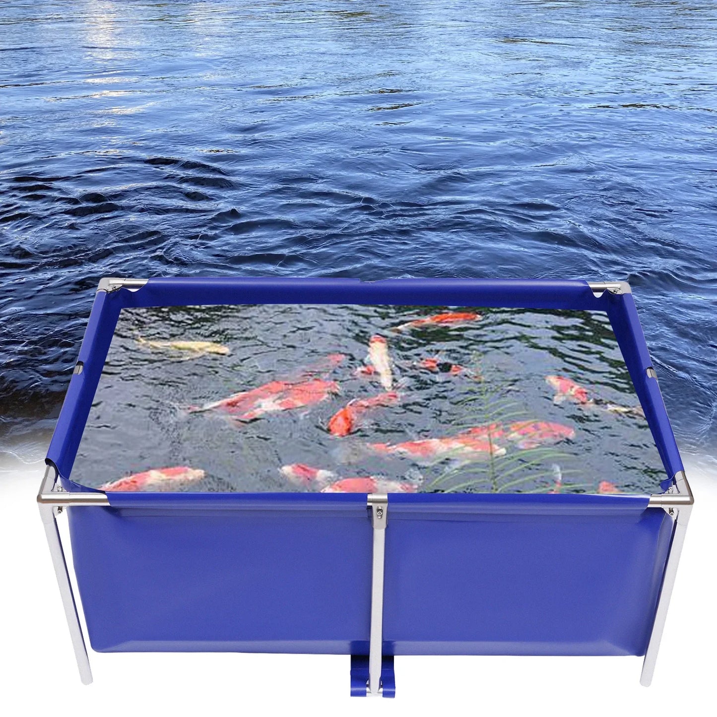 Thickened Waterproof Aquarium Fish Water Tank Anti-rust Canvas Ornamental Swimming Pool Large capacity Koi Lobster Breeding Pond