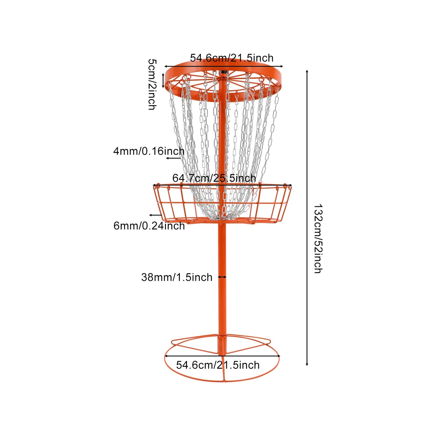 Disc Golf Basket Disc Golf Training Stand 24 Chain Portable Disc Golf Target for Golf Game Flying Disc Camping Outdoor