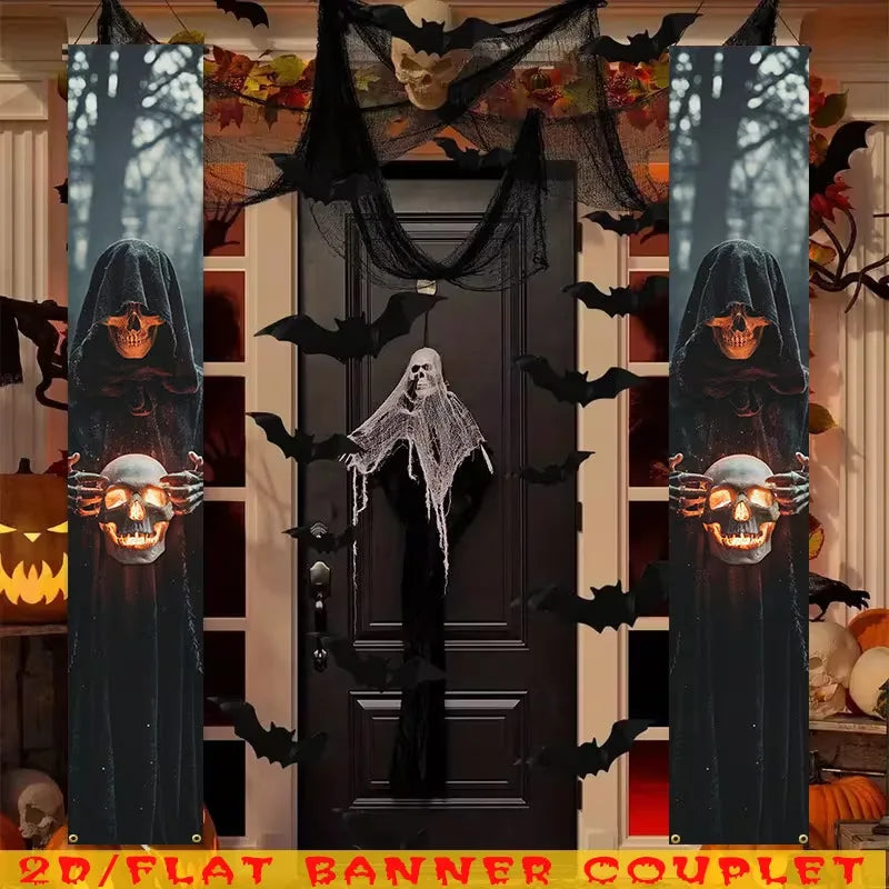 New Halloween Couplets, Ghost Festival Banners, Outdoor Courtyard Festive Event Party Atmosphere Background Decorations