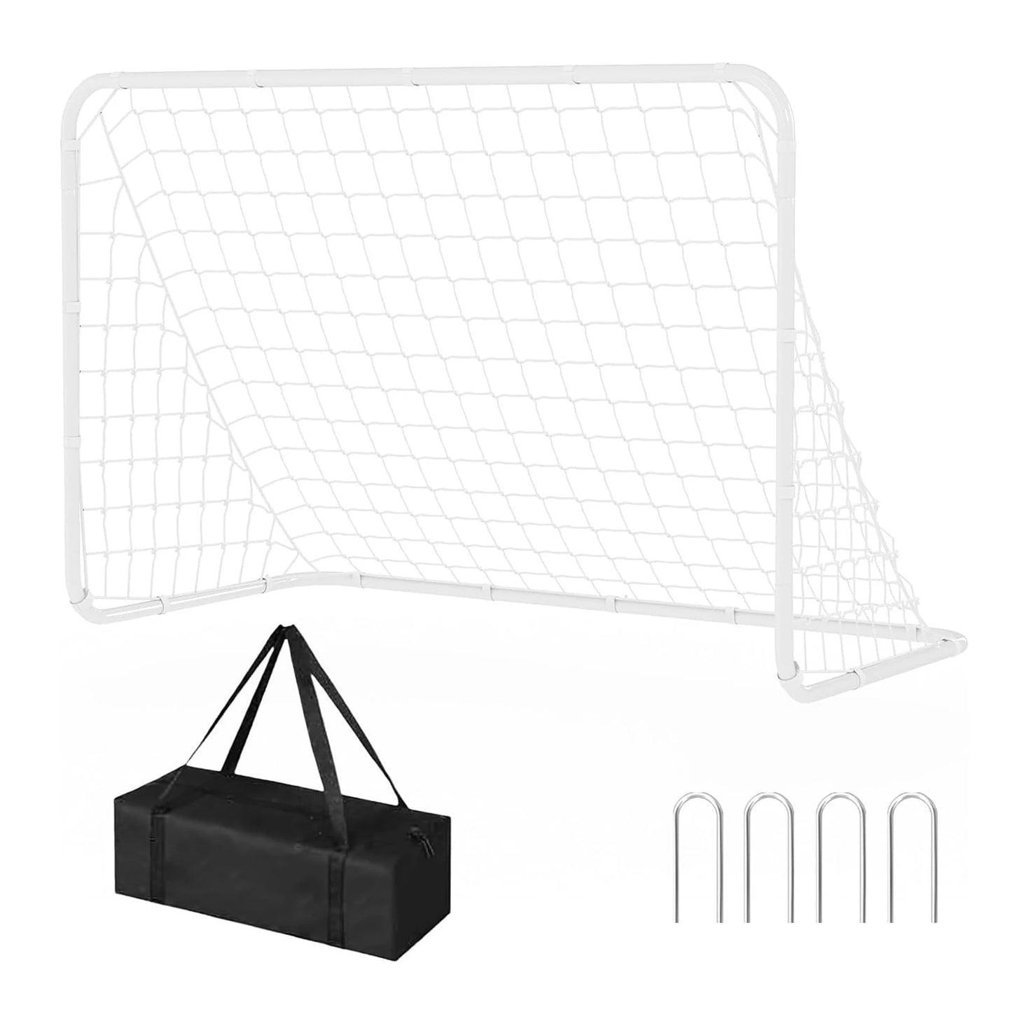 HiMISS Portable Soccer Goal With Steel Frame And Ground Stakes