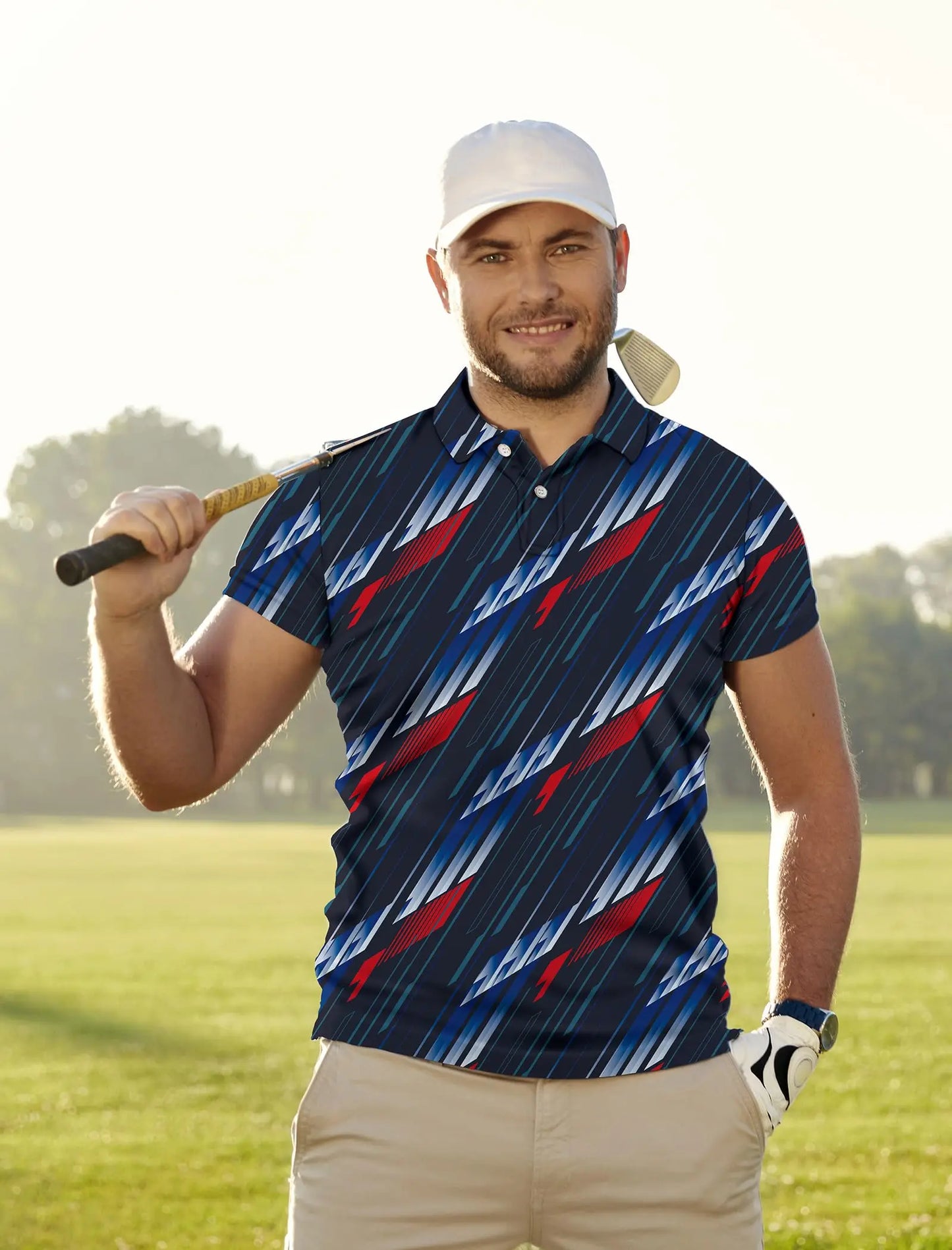 Men's Golf Shirt Hawaii Golf Polo Shirt Tennis Sports T-shirt Soft Breathable Elastic Fabric Short Sleeve