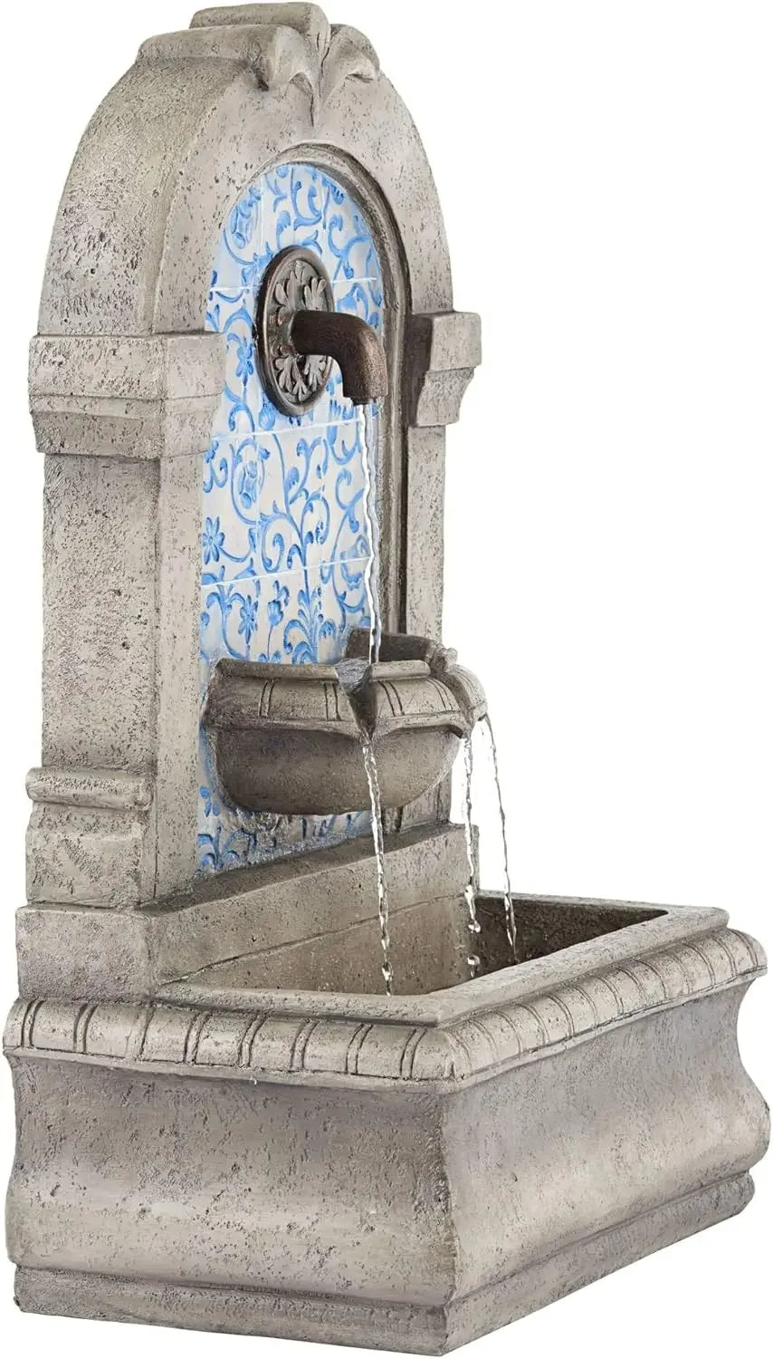 BestsellerBestsellerManhasset 30 1/4" High Large Italian Outdoor Decor Blue Faux Stone Floor Fountain Standing Waterfall Tiered