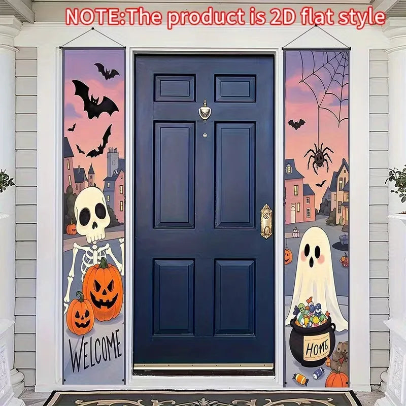 New Halloween Couplets, Ghost Festival Banners, Outdoor Courtyard Festive Event Party Atmosphere Background Decorations