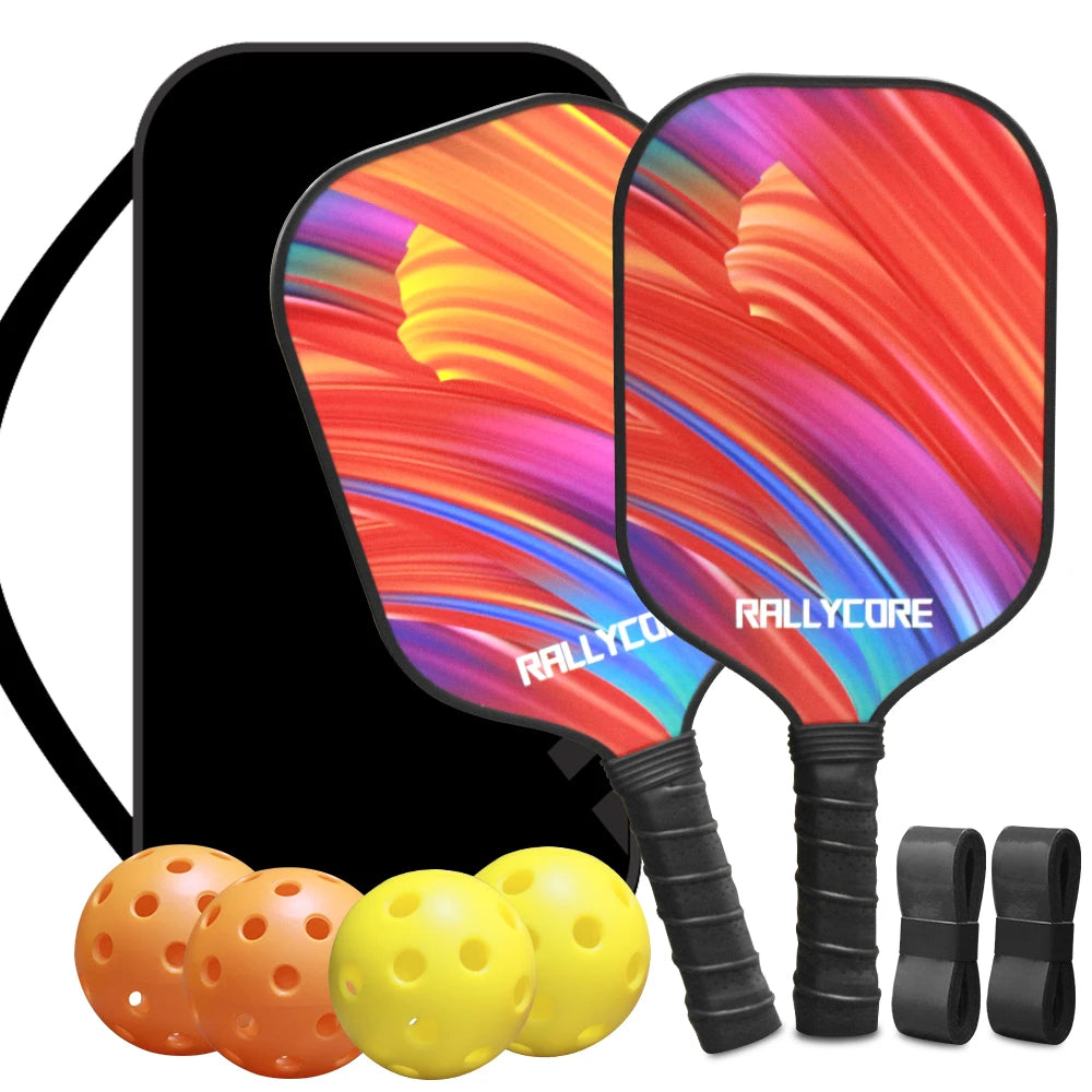 Premium Pickleball Paddles Set of 2 | Includes 4 Balls & Carry Bag | Indoor/Outdoor Use for Adults & Youth