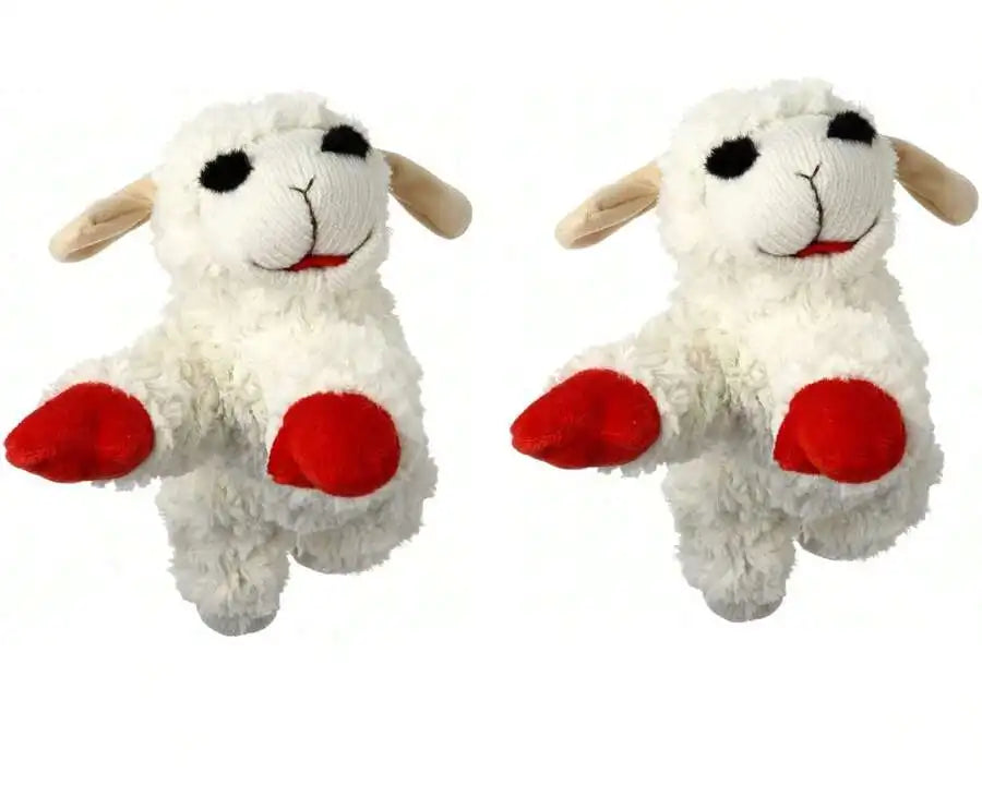 Plush Lamb Dog Toy With Squeaker 24 Inch White