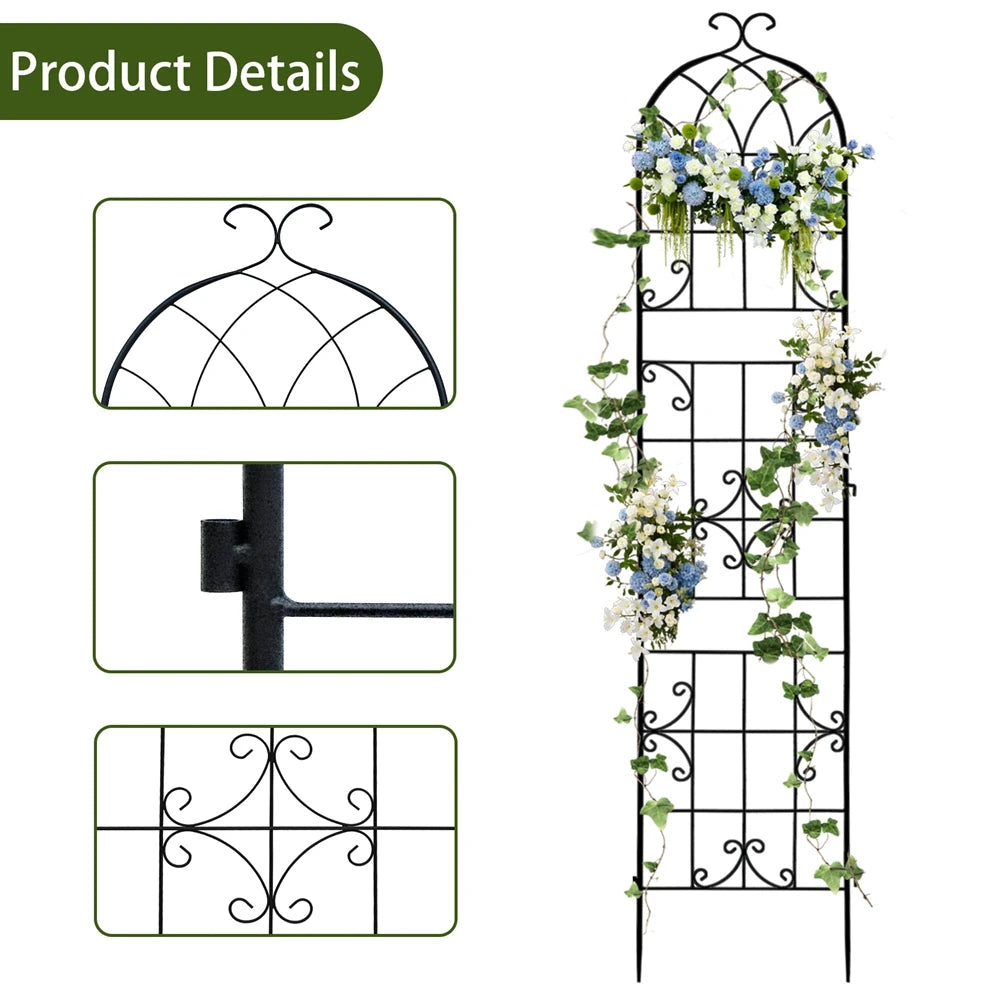 3 Pack Rustproof Metal Garden Trellis For Climbing Plants