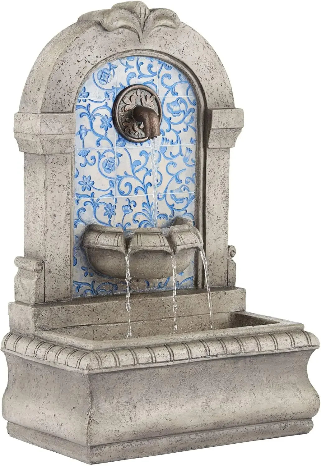 BestsellerBestsellerManhasset 30 1/4" High Large Italian Outdoor Decor Blue Faux Stone Floor Fountain Standing Waterfall Tiered