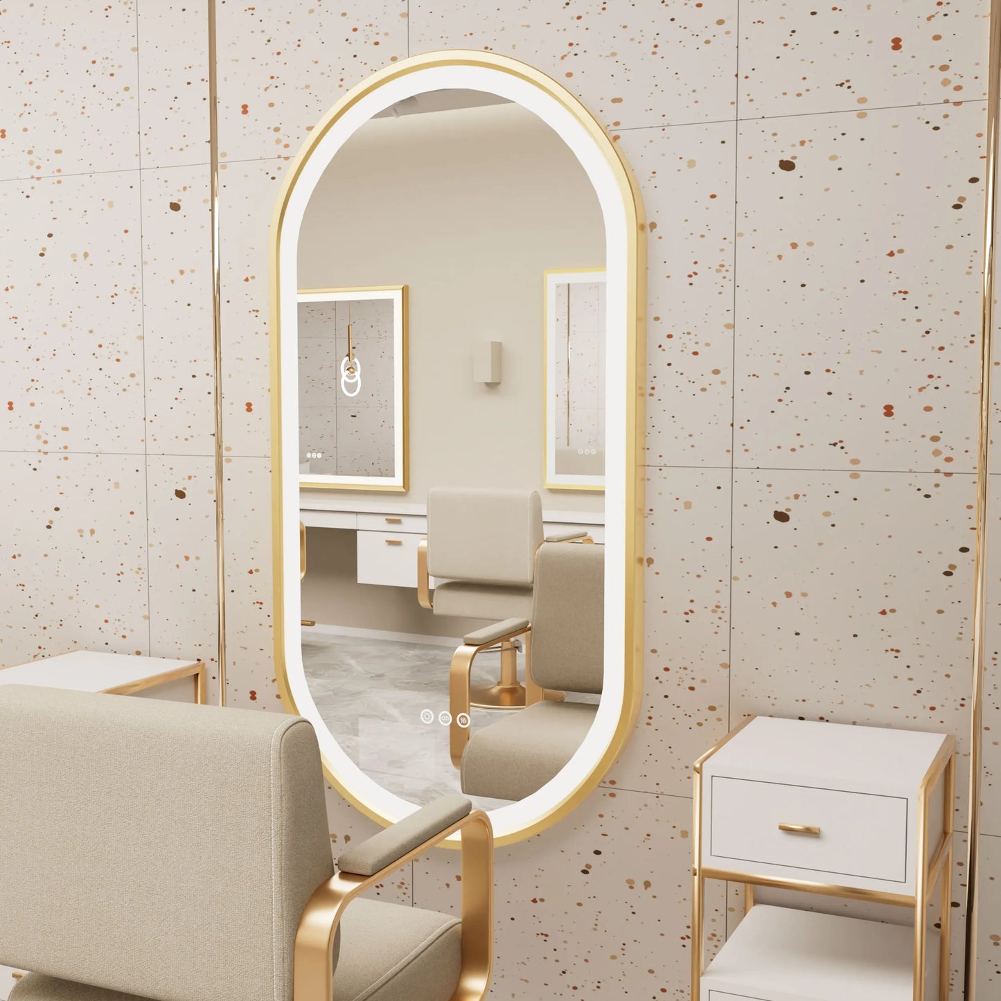 Wisfor Oval Vanity Mirror Dimmable LED Anti Fog Wall Mounted