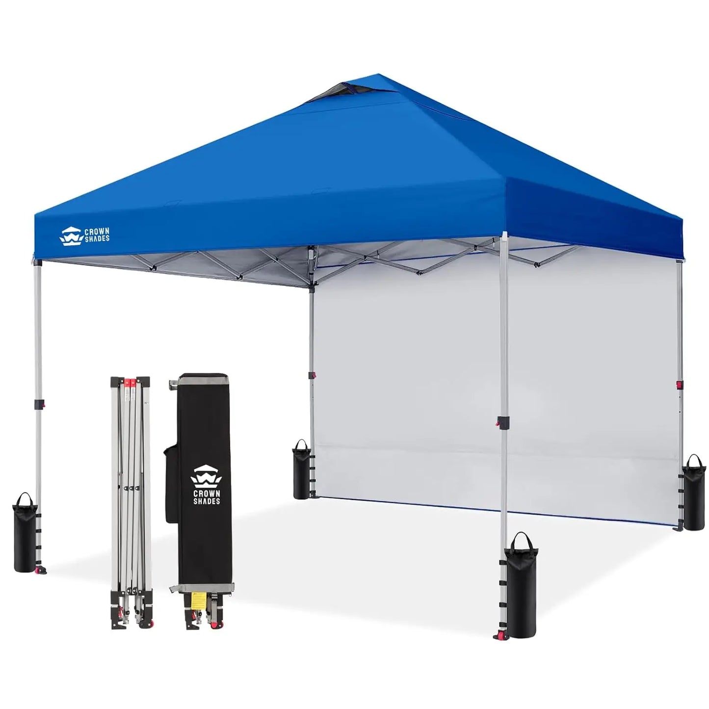 10x10 Ft Pop-up Awning with One Side Wall - One-click Setup Beach Tent - Outdoor Awning for Events and Parties, Customizable.