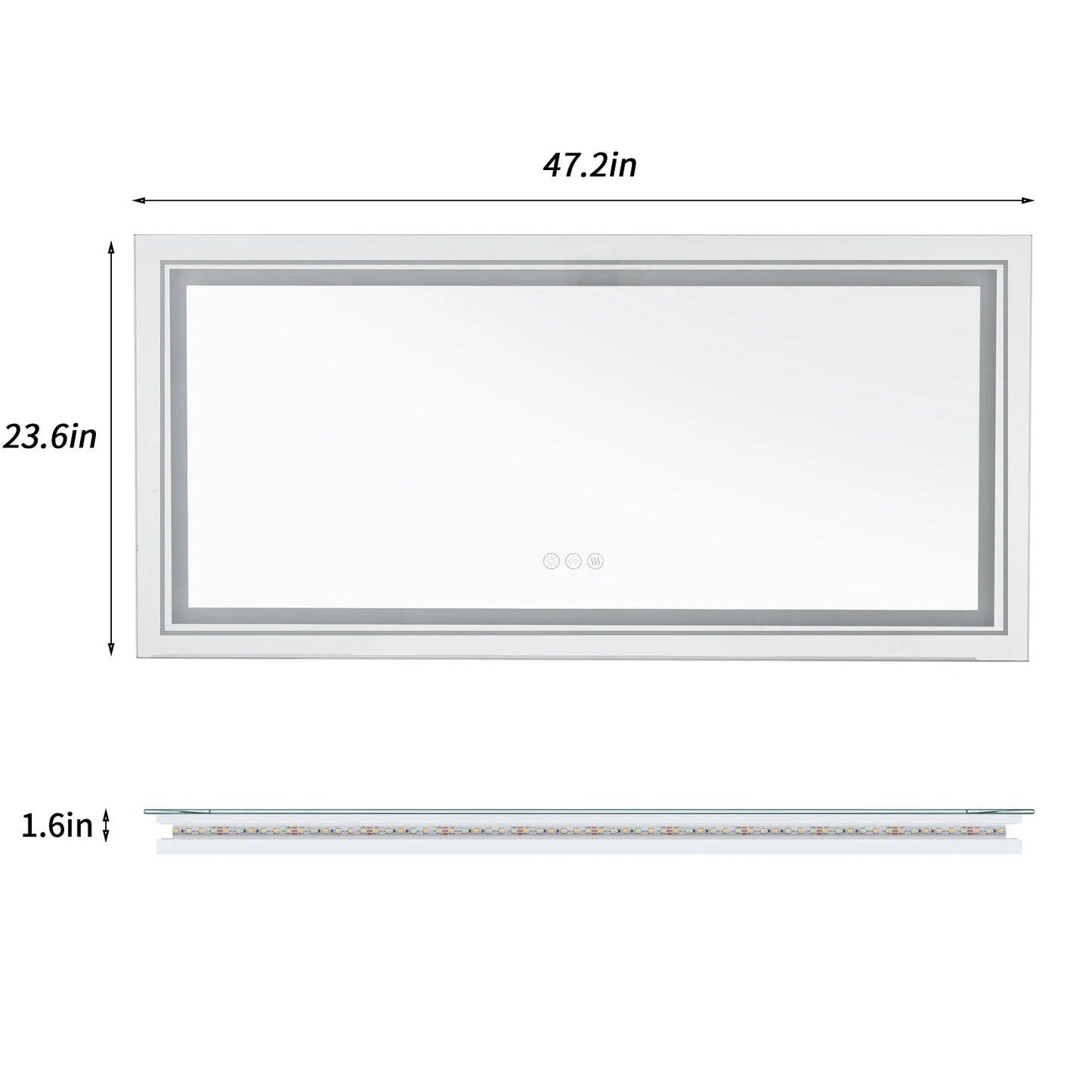 Dimmable Wisfor Anti-Fog Backlit LED Bathroom Mirror