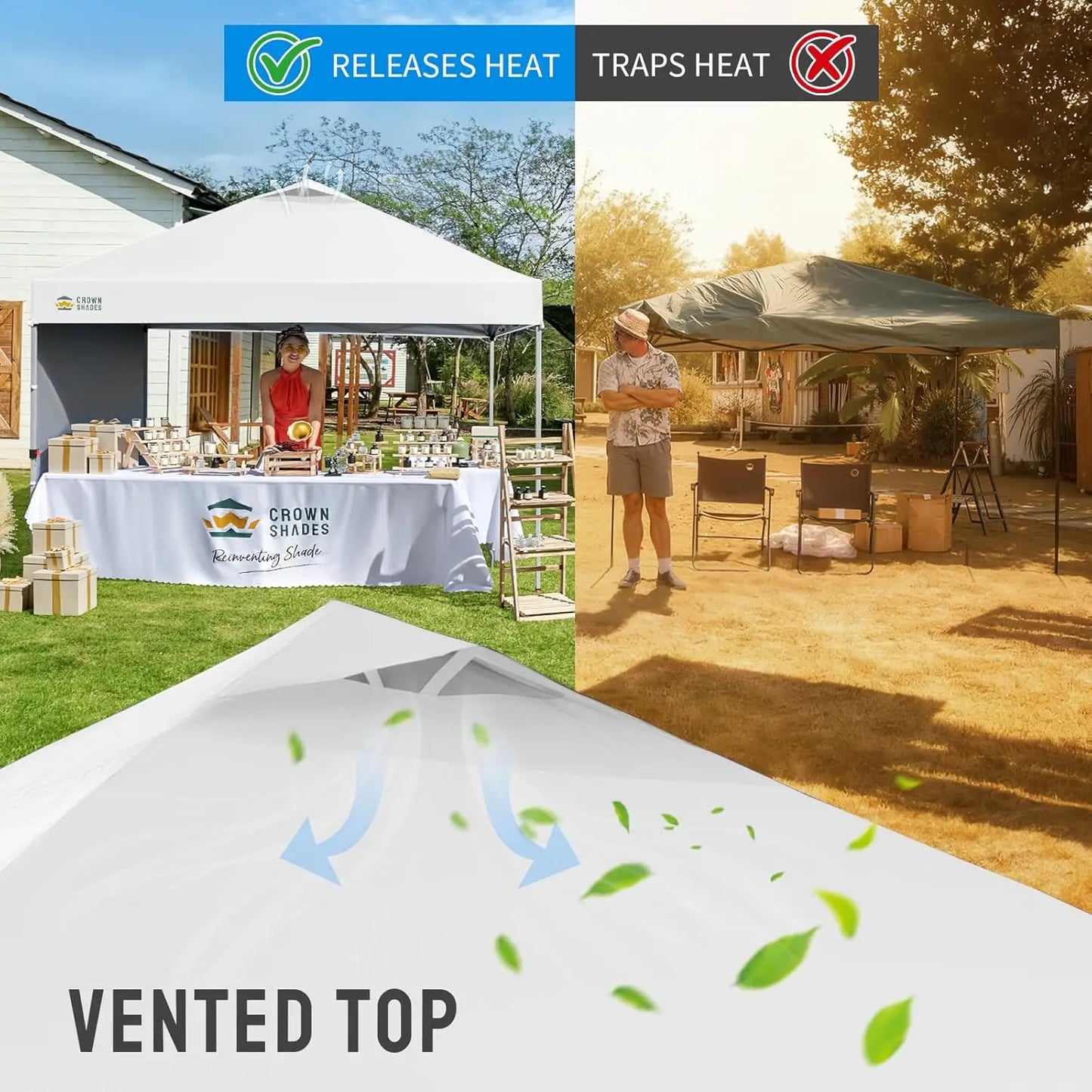 10x10 Ft Pop-up Awning with One Side Wall - One-click Setup Beach Tent - Outdoor Awning for Events and Parties, Customizable.