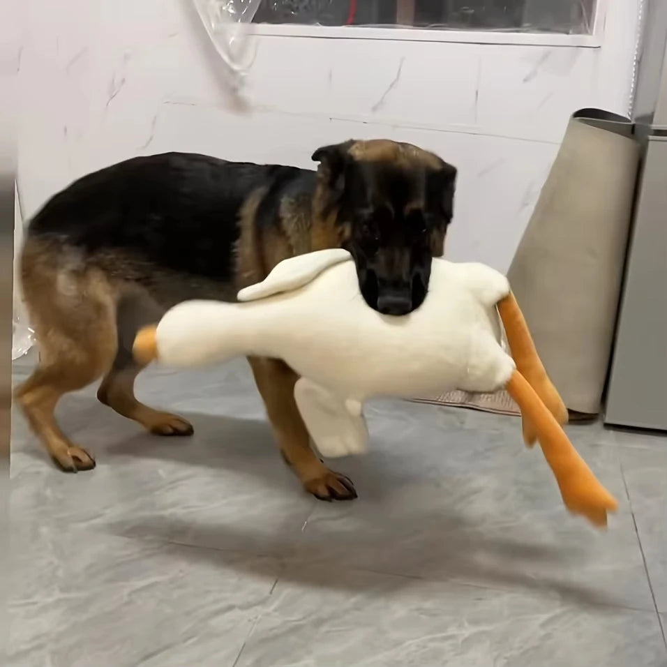 Plush Duck Dog Toy Realistic Goose Design Chew Toy