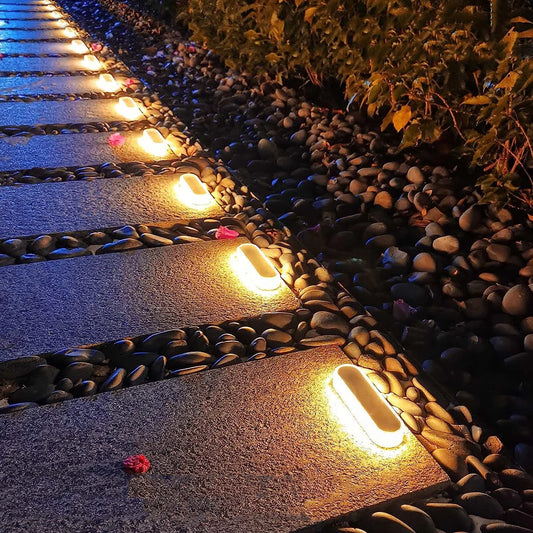 Waterproof Solar Deck Lights Auto On Off Four Pack Outdoor