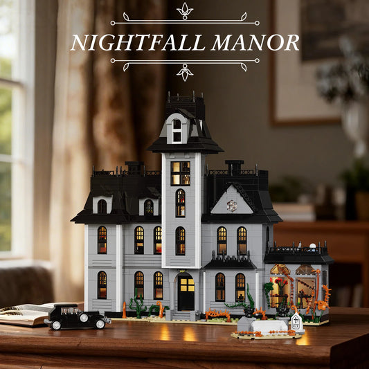 Gothic Nightfall Manor Building Blocks Desktop Ornament